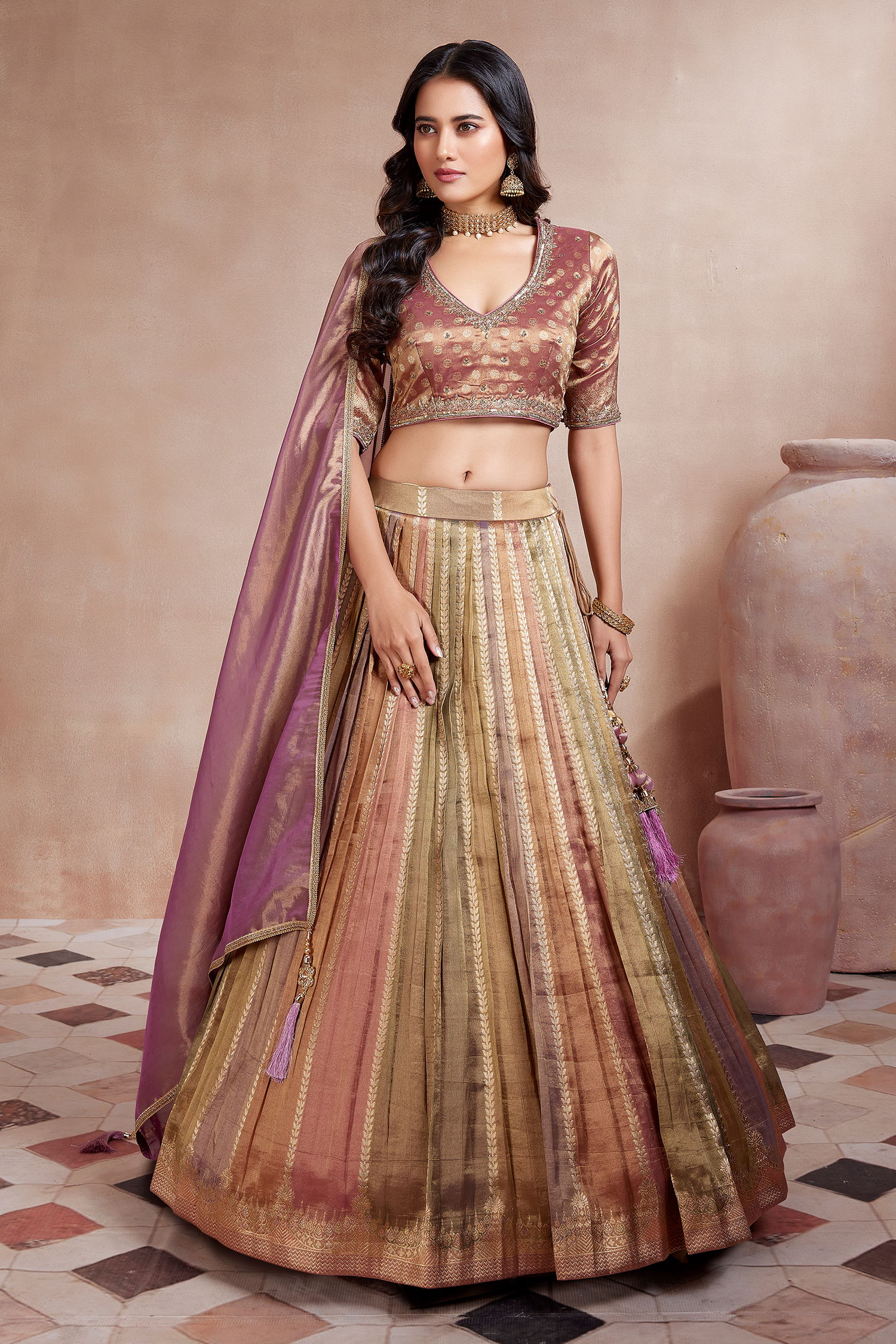 Lehenga plain top