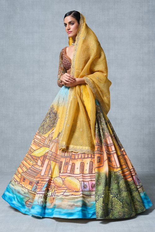 Sabyasachi Yellow Colored Designer Bridal Lehenga Choli – TheDesignerSaree