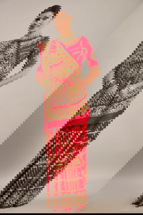 Maroon Gaji Silk Traditional Gharchola Saree