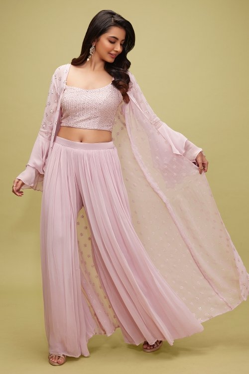 crop top with palazzo