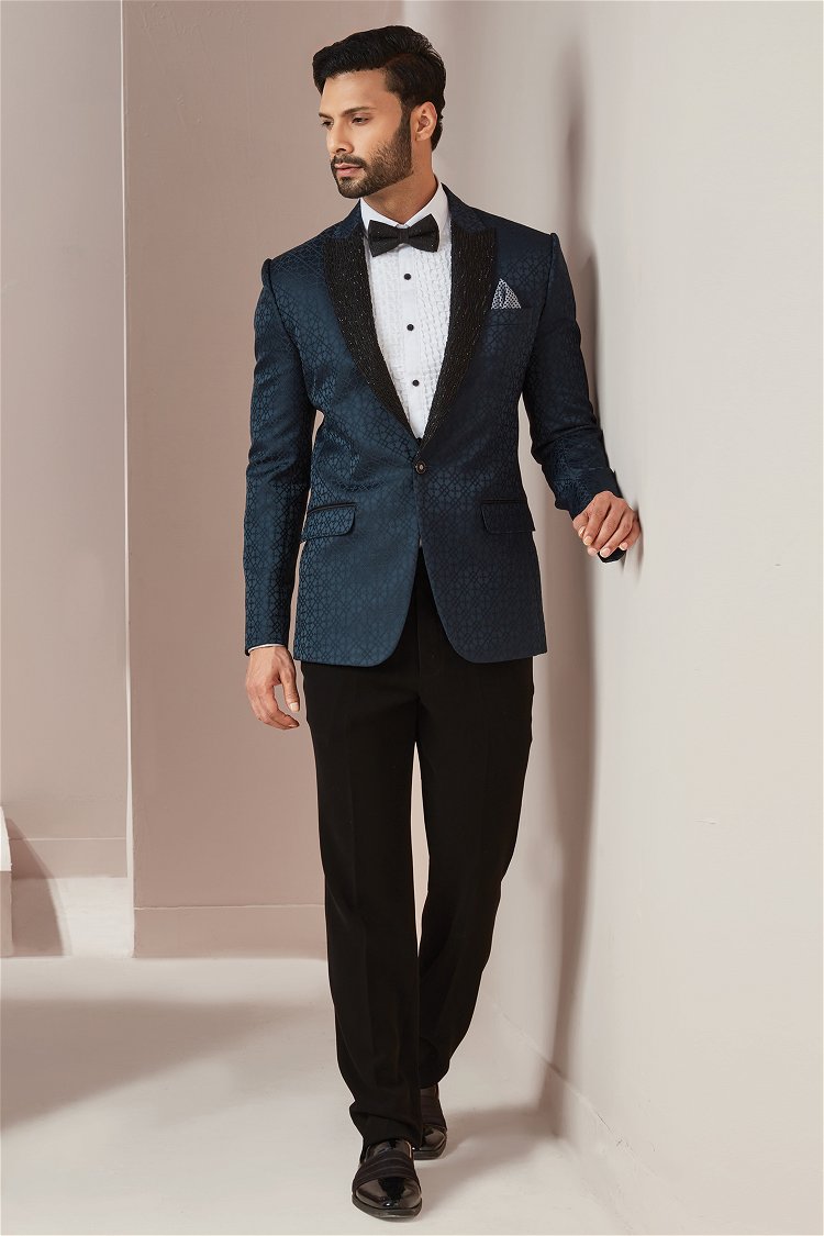 Rama Blue Imported Suit in Cutdana Work