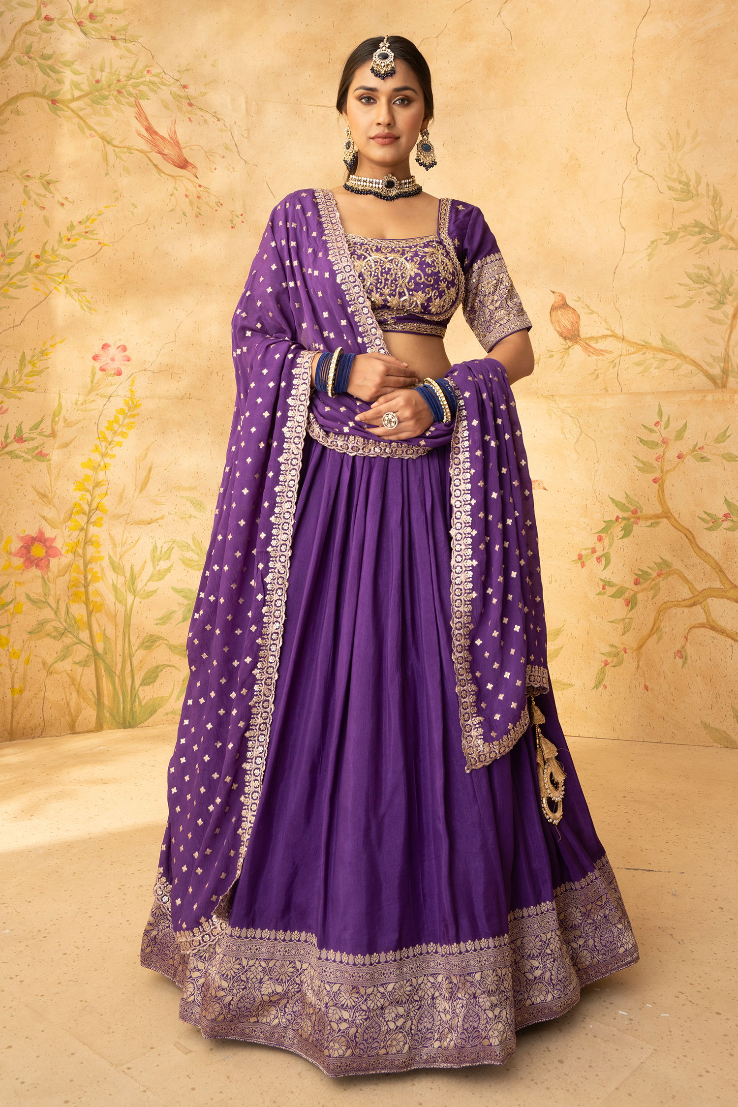 Violet lehenga choli top