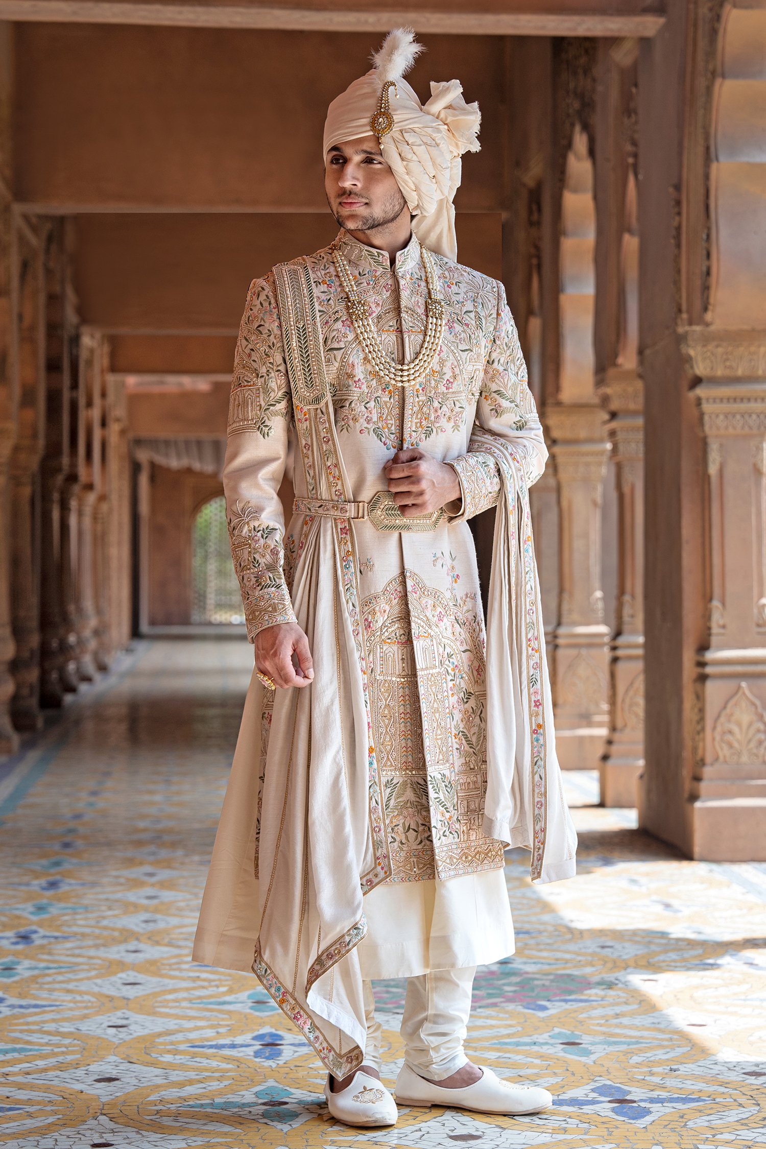 Pink sherwani hot sale