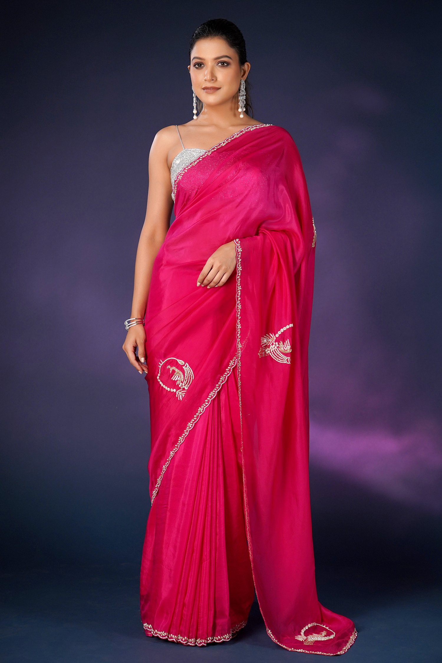 Plain Silver and Gold Tissue Soft Silk Saree at Rs.789/Piece in varanasi  offer by Shamim Ahmed and Sons