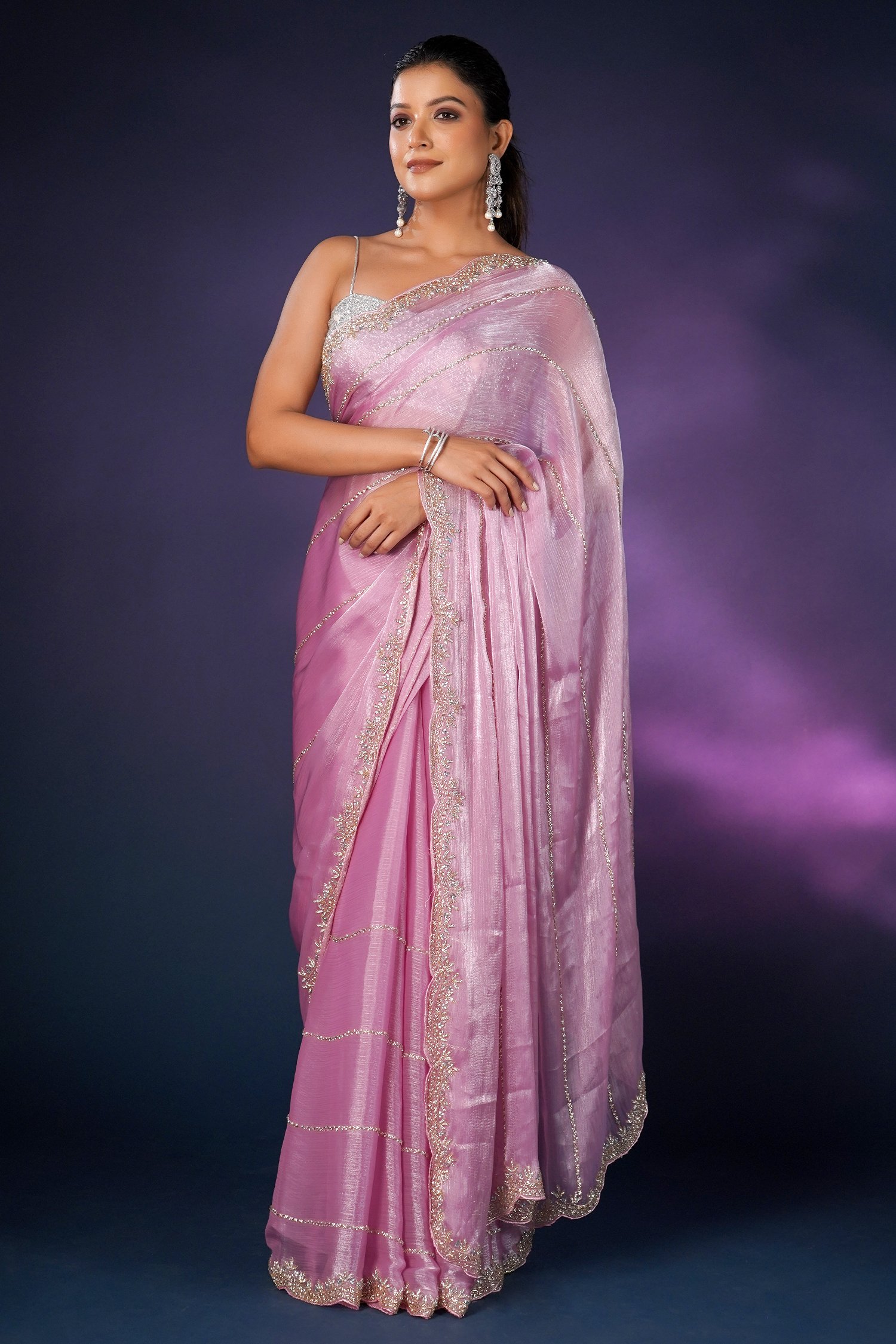lehenga saree draping style with one saree | how to wear lehenga saree -  YouTube